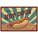 CREATCABIN Hot Dogs Tin Sign Fast Food Metal Retro Vintage Painting Poster Wall Decor Funny Sign for Hot Dogs Truck Coffee Restaurant Home Kitchen Bar Pub Shop 12 x 8inch AJEW-WH0157-409-1
