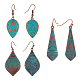 ANATTASOUL 3 Pairs 3 Style Alloy Teardrop with Rhombus Dangle Earrings for Women EJEW-AN0002-01-3