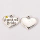 Wedding Theme Antique Silver Tone Tibetan Style Heart with Aunt of Bride Rhinestone Charms TIBEP-N005-09E-1