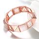 Real Rose Gold Plated Tin Alloy Cat Eye Stretch Bracelets BJEW-BB04035-3