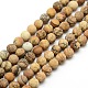 Frosted Natural Picture Jasper Round Bead Strands G-M064-4mm-05-1