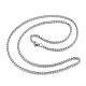 304ステンレス鋼ネックレス  ロープチェーンネックレス  ステンレス鋼色  25.98インチ（66cm） NJEW-E080-08P-1