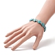 Dyed Synthetic Turquoise Tortoise Beaded Stretch Bracelet for Women BJEW-JB09310-01-3