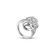 TINYSAND@ Sterling Silver Cubic Zirconia Swirl Engagement Ring TS-R162-S-75-2