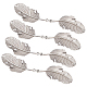 FINGERINSPIRE 4 Pcs Leaf Shape Shirt Collar 94x19mm Sweater Shawl Clips Alloy Cardigan Collar Holder Brooch Clip Pullover Blouse Clasps Practical Wedding Fancy Clothing Accessories Gift JEWB-FG0001-01-1