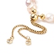 Bracciale scorrevole da donna con perle naturali e perline BJEW-JB08330-02-5
