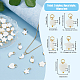 SUPERFINDINGS 40Pcs 5 Styles Natural Freshwater Shell Charms Moon Star Heart Pendants with Golden Tone Jump Ring White Shell Charms for Jewelry Making PALLOY-AB00085-2