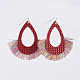 PU Leather Dangle Earrings EJEW-JE03620-02-1