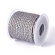 編み紐  革のアクセサリーコード  ジュエリーDIY製版材料  スプールで  銀  3.3mm  10ヤード/ロール WL-I005-A02-2