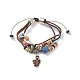 Lava Rock Beads Bracelets BJEW-D264-01-1
