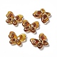 Golden Metal Enlaced Acrylic Beads OACR-H019-14-1