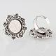 Vintage Adjustable Iron Finger Ring Components Alloy Flower Cabochon Bezel Settings PALLOY-O039-16AS-1