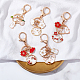 Delorigin 5 piezas 5 estilo conejo aleación esmalte colgante llavero con sakura y encanto de nube KEYC-DR0001-11-3