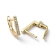 Brass Micro Pave Cubic Zirconia Hoop Earring Findings with Latch Back Closure ZIRC-G158-03G-2