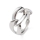 Регулируемое кольцо в форме латунных бордюрных цепей для женщин RJEW-L100-025P-1