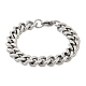 Браслеты из кубинской цепочки из нержавеющей стали 304 для женщин и мужчин BJEW-D304-01P-2