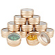可視窓付きコラムアルミ缶  アルミ瓶小さなジュエリー保存容器  ゴールドカラー  3.3x1.7cm CON-WH0086-065G-1