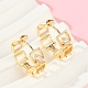 Серьги-кольца из латуни с прозрачным фианитом EJEW-Q016-02G-1