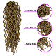 女性のための髪を編むドレッドヘア  低温耐熱繊維  長い＆縮毛  明るい茶色  18インチ（45.7cm） OHAR-G005-18B-2
