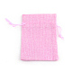 ポリエステル模造黄麻布包装袋巾着袋  パールピンク  13.5~14x9.5~10cm X-ABAG-R005-14x10-19-1