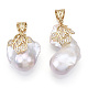 Colgantes de perlas keshi de perlas barrocas naturales PEAR-N020-J24-3