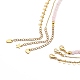 3pcs 3 style colliers pendentif croix et étoile en quartz rose naturel sertis de chaînes en laiton NJEW-JN04032-4