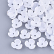 不透明樹脂ビーズキャップ  3花びら  花  ホワイト  10x10.5x4mm  穴：1.2mm RESI-T040-030-1