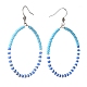 Perline di vetro colorate orecchini pendenti con anello grande per ragazze donne EJEW-JE04653-4