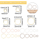 Chgcraft 200 pieza 20 estilos de pendientes redondos de latón con cuentas KK-CA0003-54-2