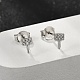 Серьги-гвоздики key s925 из стерлингового серебра с микропаве из прозрачных кубических цирконий для женщин EJEW-K307-03B-P-2