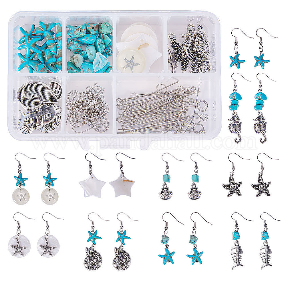 Shop SUNNYCLUE 1 Box DIY 10 Pair Starfish Seahorse Shell Dangle Earring