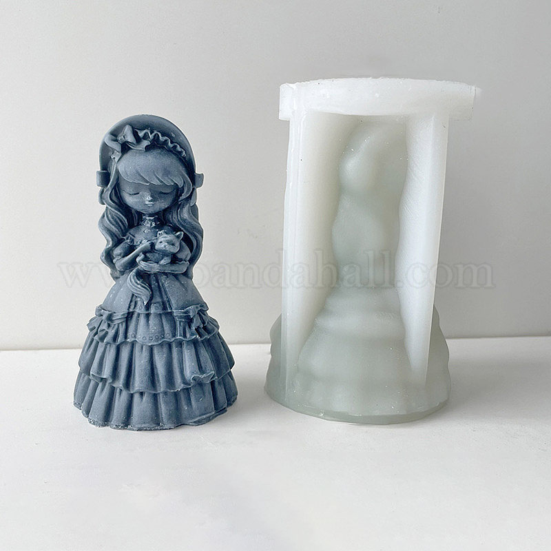 Wholesale DIY 3D Girl with Animal Figurine Silicone Molds