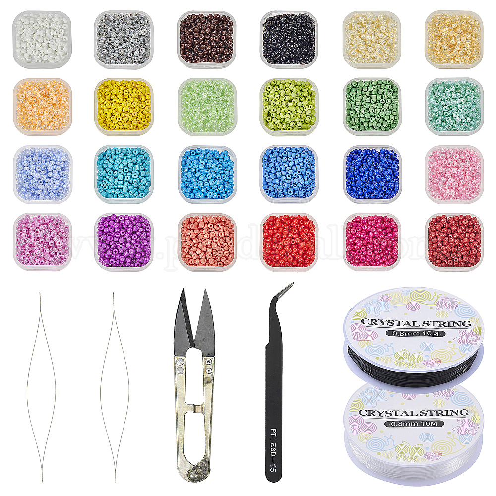 Shop CHGCRAFT 5856Pcs Glass Seed Beads Kit 3mm Small Craft Seed Beads with Elastic Crystal