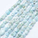 Larimar naturale perline fili, pietra burrattata, pepite, 5~11x5~7mm, Foro: 1 mm, 15.3 pollice ~ 15.7 pollici (39~40 cm)