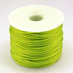 Fil de nylon, corde de satin de rattail, jaune vert, 1.0mm, environ 76.55 yards (70 m)/rouleau