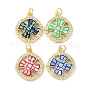 Латунные микропаве прозрачные подвески с фианитом KK-C045-20G