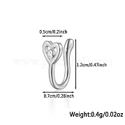 925 кольцо для носа из стерлингового серебра с прозрачным паве из циркония WG4393-8