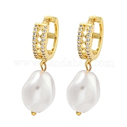 Серьга-кольцо из латуни с микропаве EJEW-C102-26B-G