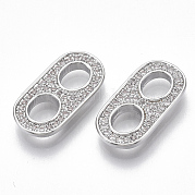 Brass Micro Pave Cubic Zirconia Links/Connercots KK-S356-053P-NF
