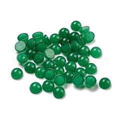 Cabujones teñidos de jade blanco natural, semicírculo, verde, 4x2~2.5mm