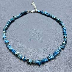 Colliers de perles en apatite naturelle pour femmes, 16.93 pouce (43 cm)