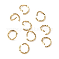 Anneaux ouverts en acier inoxydable 304, ronde, placage ionique (ip), véritable 18k plaqué or, 7x0.8mm, 20 jauge, diamètre intérieur: 5.7 mm