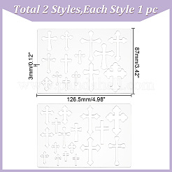 2 pochoir de dessin en acrylique transparent de 2 styles&nbsp;AJEW-HY0001-76