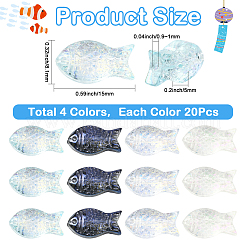 80 шт. 4-х цветные прозрачные гальванические стеклянные бусины&nbsp;GLAA-SC0002-88B