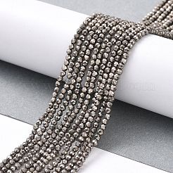電気メッキガラスビーズセット  フルメッキ  多面カットラウンド  プラチナメッキ  2mm  穴：0.7mm  約160~178個/連  34.5~36cm&nbsp;LS-GLAA-H021-01A-FP12