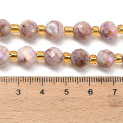 Hebras de cuentas de cristal de geoda druzy electrochapadas&nbsp;G-F833-P01-8mm-01