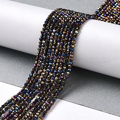 Chapelets de perles en verre électroplaqué&nbsp;LS-GLAA-H021-01A-AB02