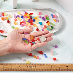 500шт 5 стиля прозрачные акриловые бусины FACR-PJ0001-04