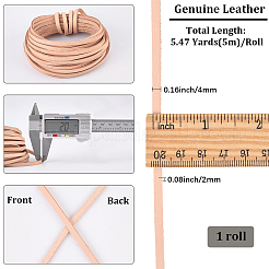 5 м плоские шнуры из коровьей кожи&nbsp;WL-GF0001-27B-03