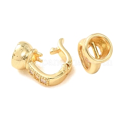 Fermoirs repliables en laiton micro pave zircone cubique transparente&nbsp;KK-CBA25B2-04G